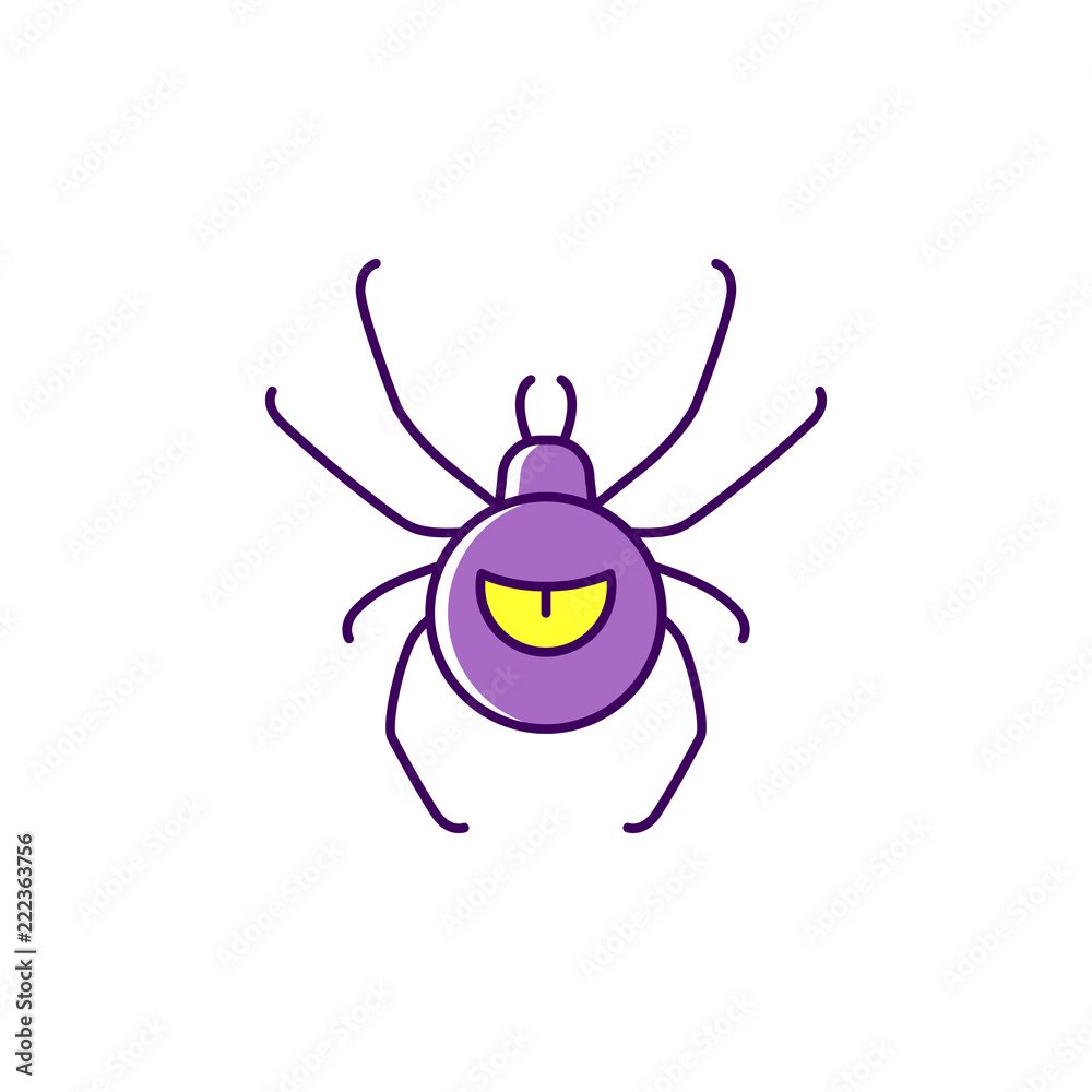 Halloween spider icon. Thin line art design, Vector outline illustration Halloween spider icon. Thin line art design, Vector outline illustration