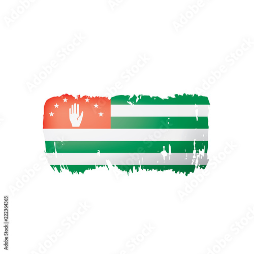 Abkhazia flag, vector illustration on a white background