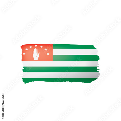 Abkhazia flag, vector illustration on a white background