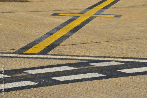 Airport runway, Jersey, U.K.
Abstract image of painted concrete.