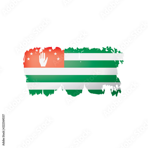 Abkhazia flag, vector illustration on a white background