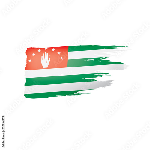 Abkhazia flag, vector illustration on a white background