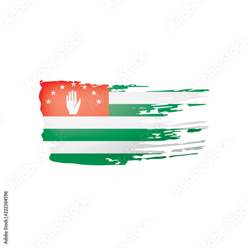 Abkhazia flag, vector illustration on a white background
