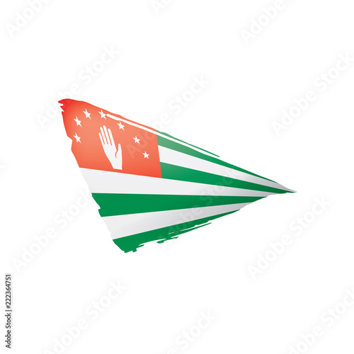 Abkhazia flag, vector illustration on a white background