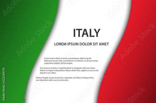 Vector background with Italian flag and free space for your text, Made in Italy, Italian icon a and symbol