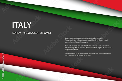Modern vector background, overlayed sheets of paper in the look of the Italian flag, Made in Italy, Italian colors and grey free space for your text