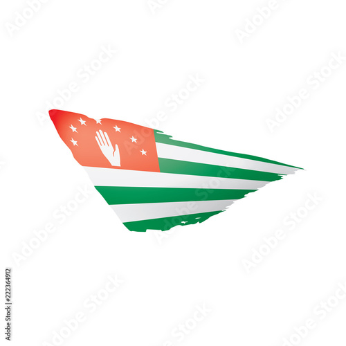 Abkhazia flag, vector illustration on a white background