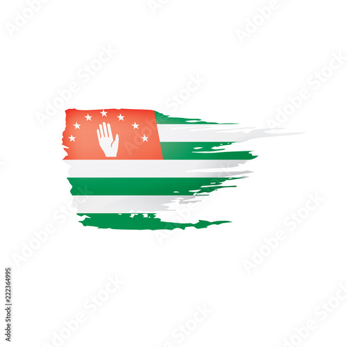 Abkhazia flag, vector illustration on a white background