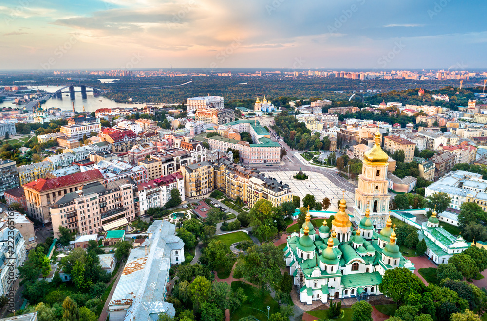 View of Saint Sophia Cathedral in Kiev, Ukraine