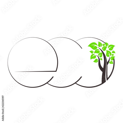 Eco symbol with tree and green leaves