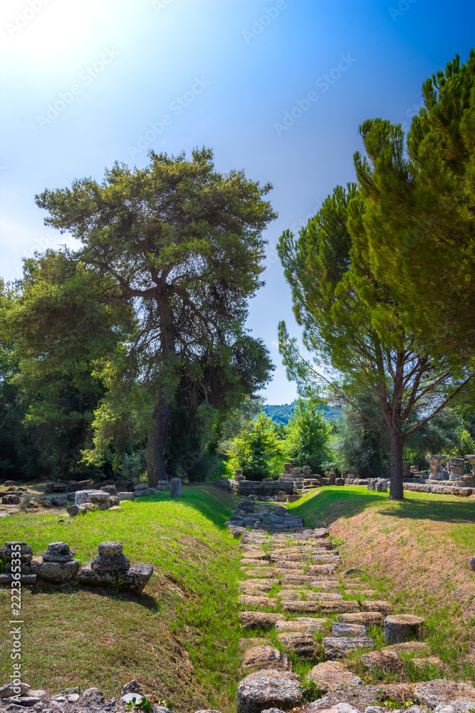 The ruins of ancient Olympia, Greece. Here takes place the touch of olympic flame.