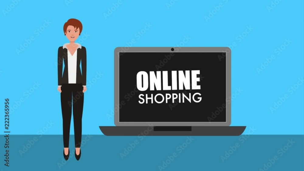 businesswoman laptop online shopping concept businesswoman laptop online shopping concept