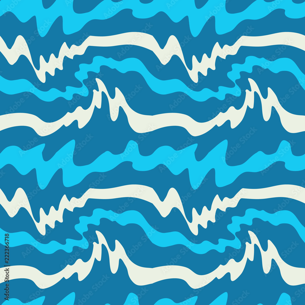 Fototapeta Seamless pattern with waves. Abstract vector background