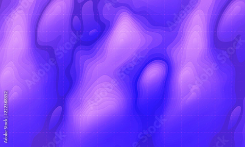 Vector abstract earth relief map. Generated conceptual elevation map. Isolines of landscape surface elevation. Geographic map conceptual design. Elegant background for presentations.