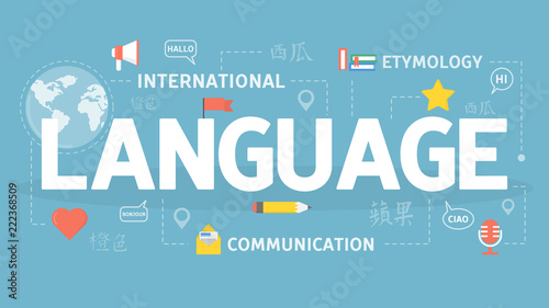 Language learning concept. Idea of global communication.