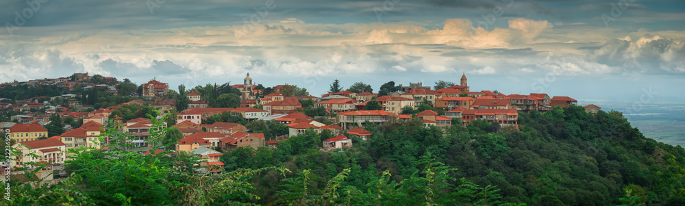 Panoramic view of the City of Love in Georgia. Signagi(Sighnaghi), Kakheti region