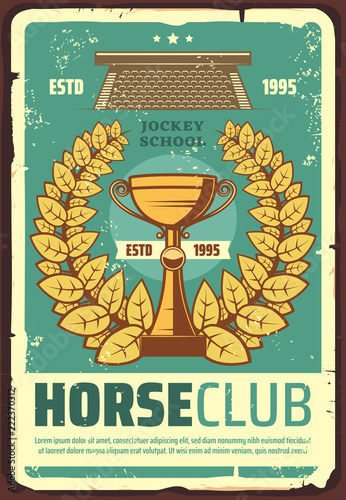 Horse racing club poster with laurel wreath