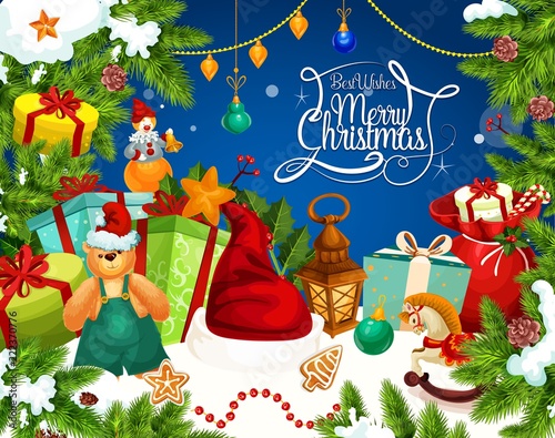 Christmas greetings with Santa gift frame