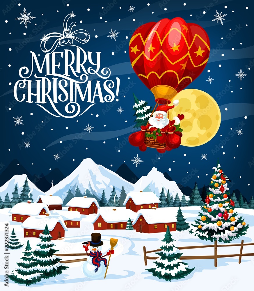 Santa Claus on Christmas balloon Santa Claus on Christmas balloon
