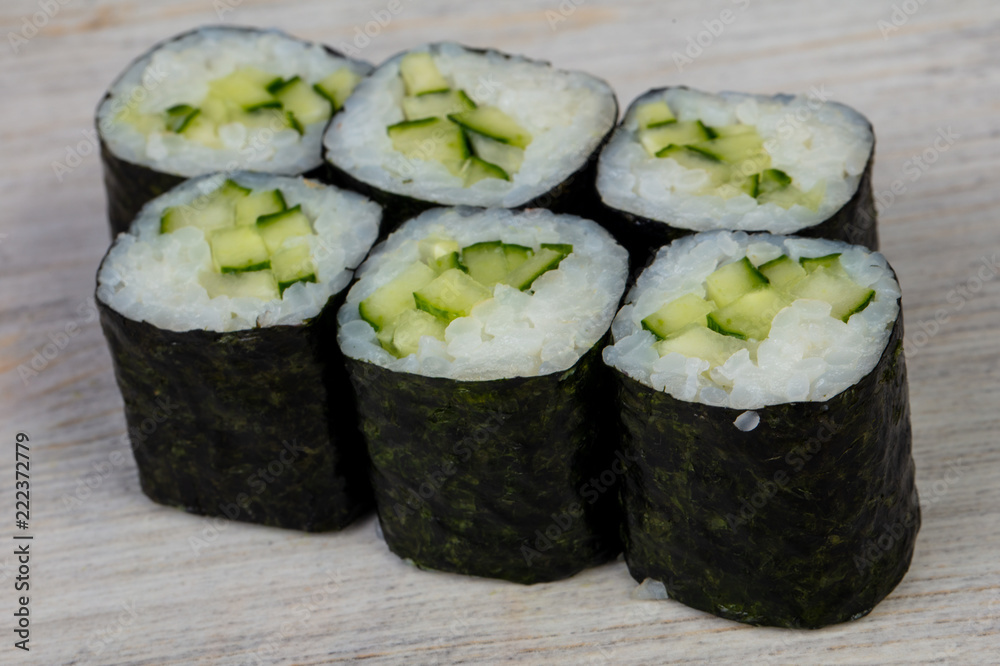 Japanese roll with cucumber
