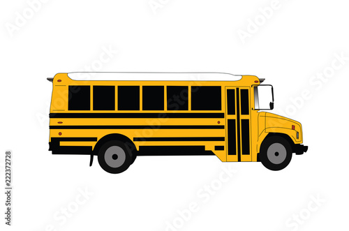 School bus isolated on white vector illustration.