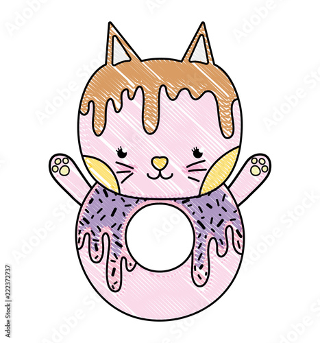 grated kawaii cute cat donut food