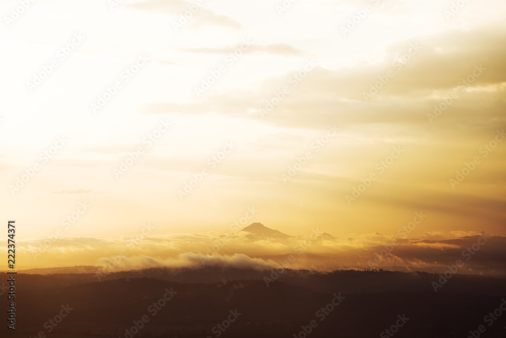 Mt Flinders in the cloud cover at sunset Mt Flinders in the cloud cover at sunset
