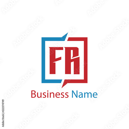 Initial Letter FR Logo Template Design