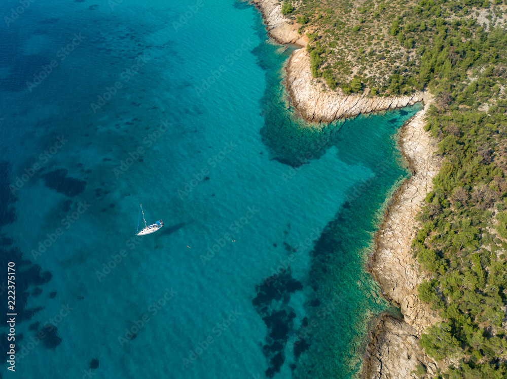 Aerial view of Thasos, Greece.