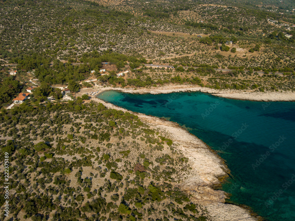 Aerial view of Thasos, Greece.