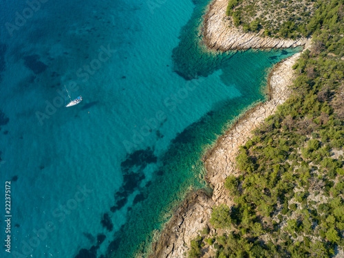 Aerial view of Thasos  Greece.