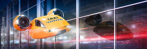 Flying car - yellow taxi