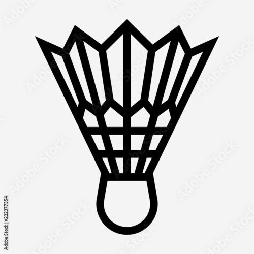 outline beautiful shuttlecock ball vector icon