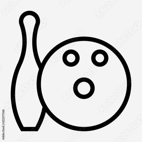 outline beautiful bowling ball vector icon