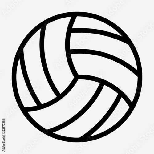 outline beautiful volley ball vector icon