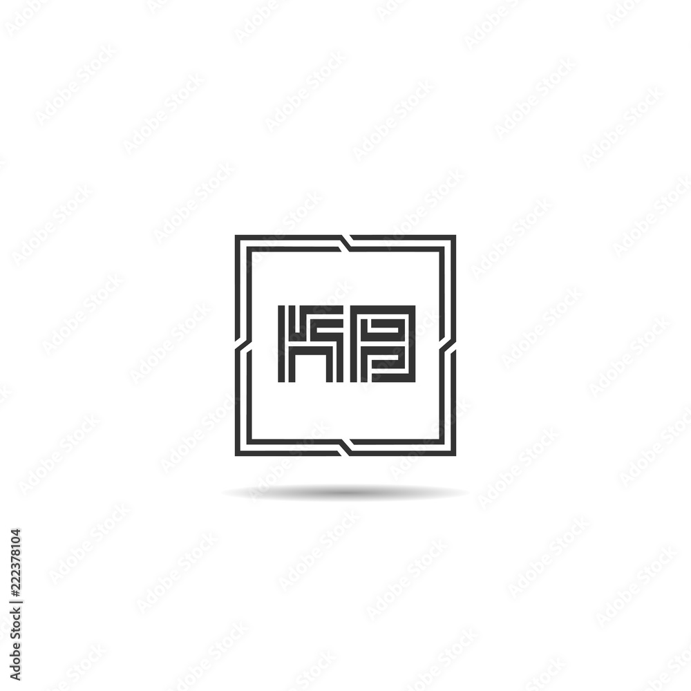 Initial Letter KB Logo Template Design