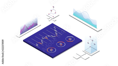 Modern design isometric concept of Data Analysis