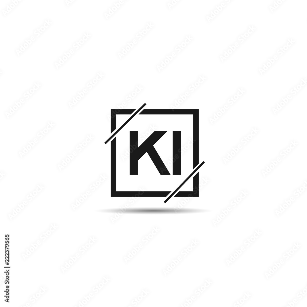 Initial Letter KI Logo Template Design
