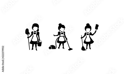 Set of Housekeeper Icon Vector