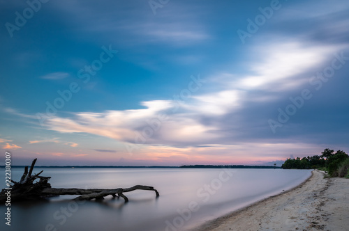 Sunset along the James River in Williamsburg Virginia near Jamestown photo