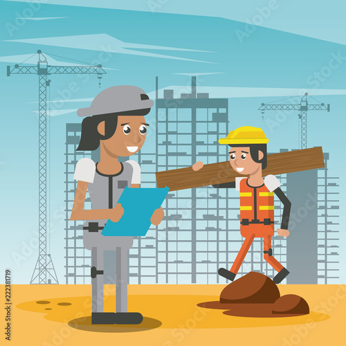Construction workers cartoons