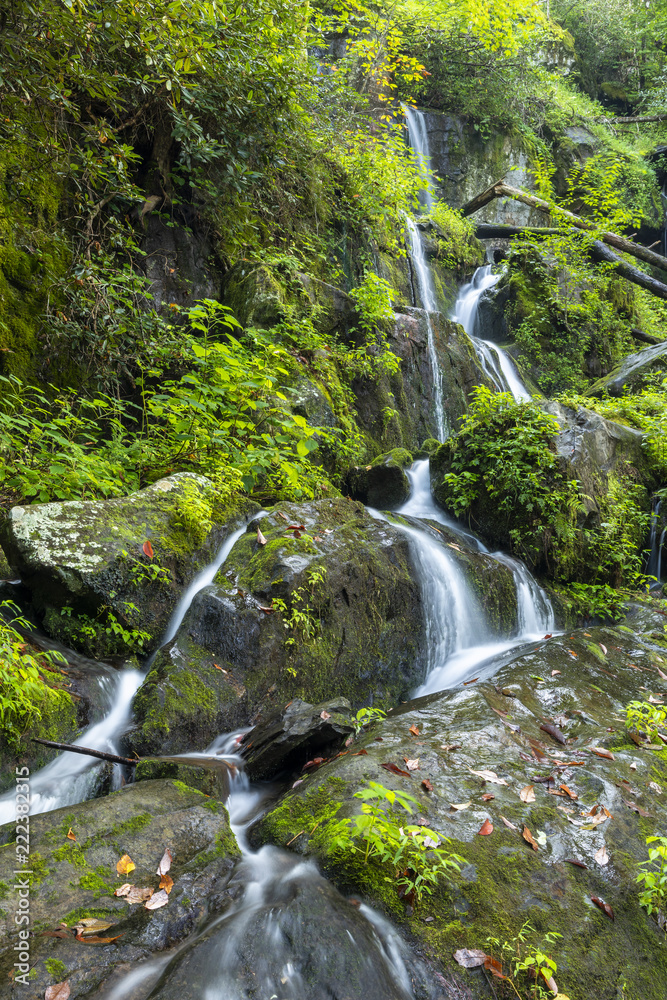 Obraz premium Cascading Waterfall in the Smoky Mountains