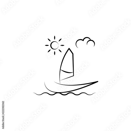 sailing ship icon. Element of anti aging icon for mobile concept and web apps. Doodle style sailing ship icon can be used for web and mobile