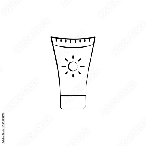 suntan cream icon. Element of anti aging icon for mobile concept and web apps. Doodle style suntan cream icon can be used for web and mobile