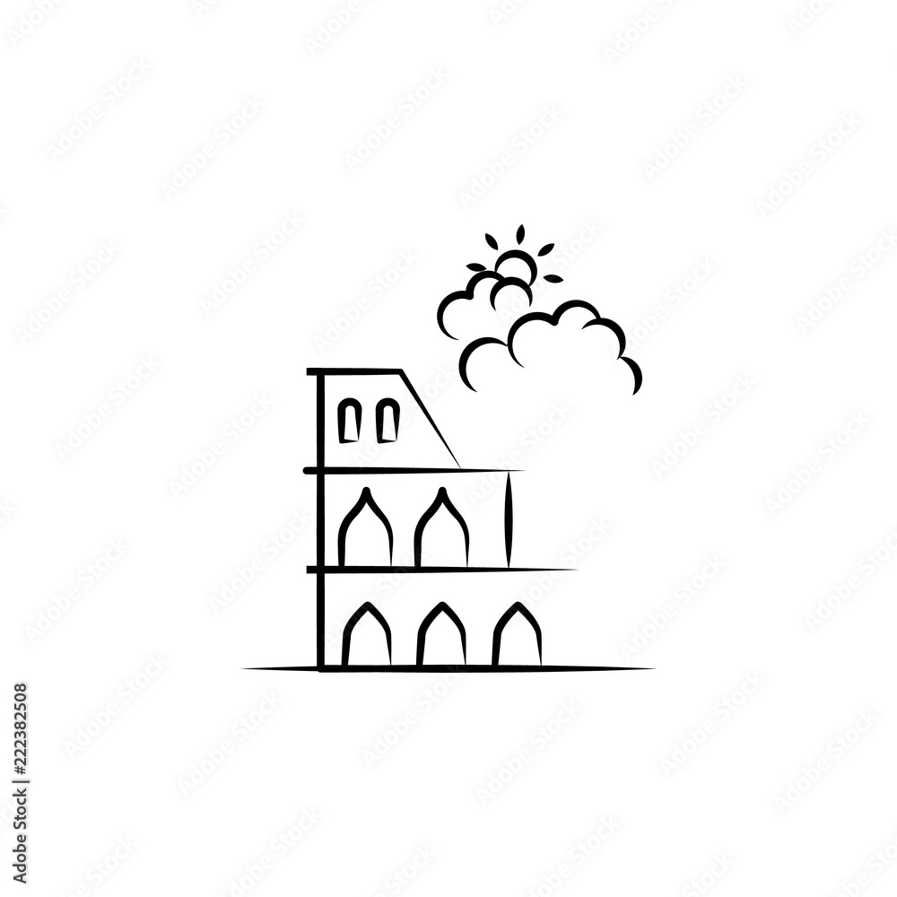 colosseum icon. Element of anti aging icon for mobile concept and web apps. Doodle style colosseum icon can be used for web and mobile
