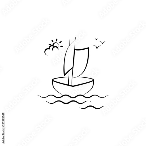 timber boat icon. Element of anti aging icon for mobile concept and web apps. Doodle style timber boat icon can be used for web and mobile