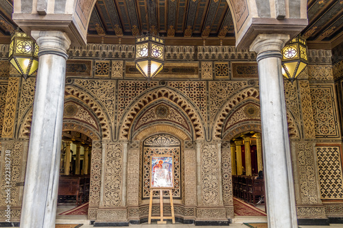 Coptic christian church in Cairo.  Old Cairo, Cairo/Egypt - November 22,2016: 