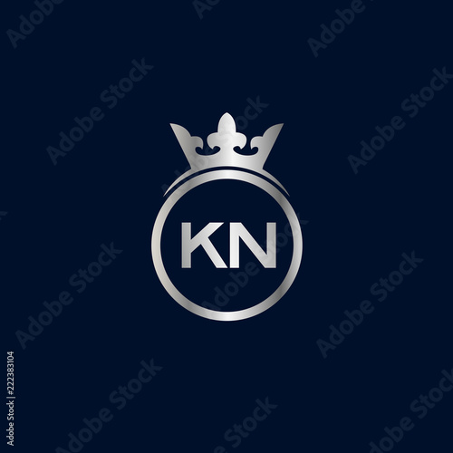 Initial Letter KN Logo Template Design