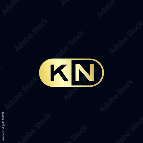 Initial Letter KN Logo Template Design