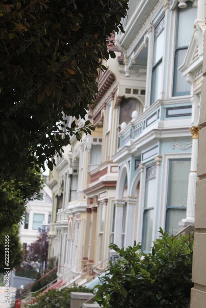 A row of Victorian houses